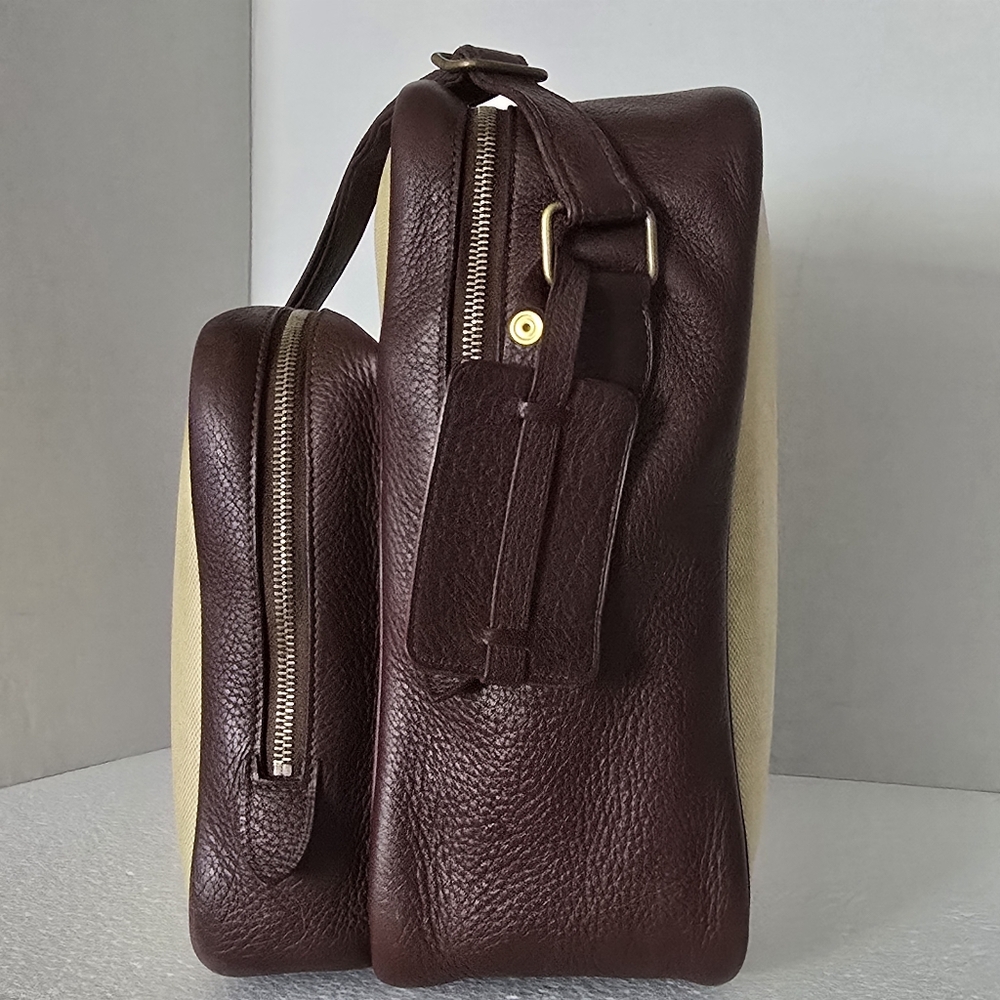 Hermès Helena Messenger Bag in Tobacco Leather and Toile Canvas Authentic - Picture 4 of 16